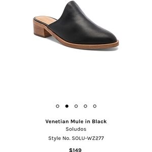 Soludos black venetian mules